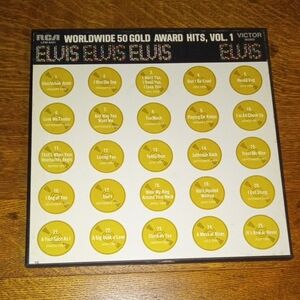 Elvis Presley Gold Award Hits Vinyl Record - Black and Gold